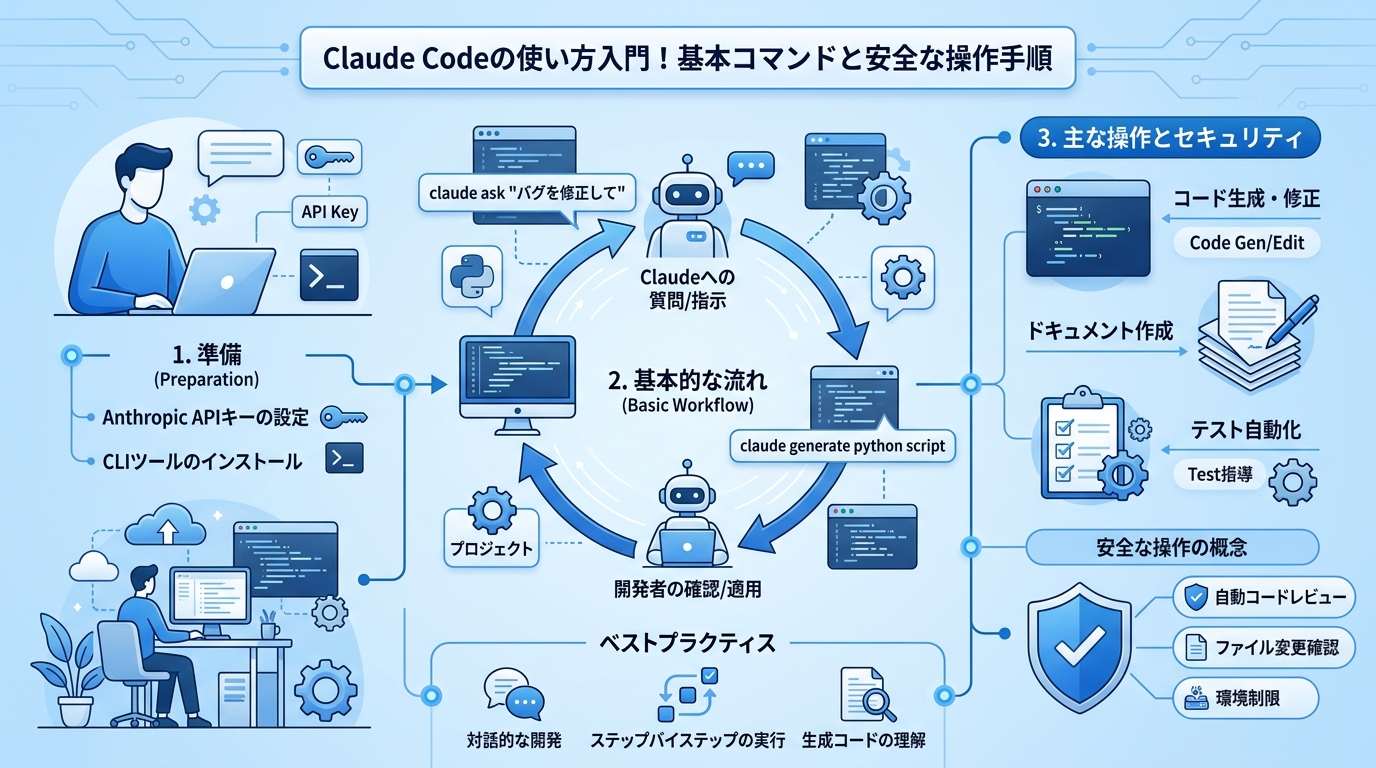 Claude Codeの使い方入門！基本コマンドと安全な操作手順