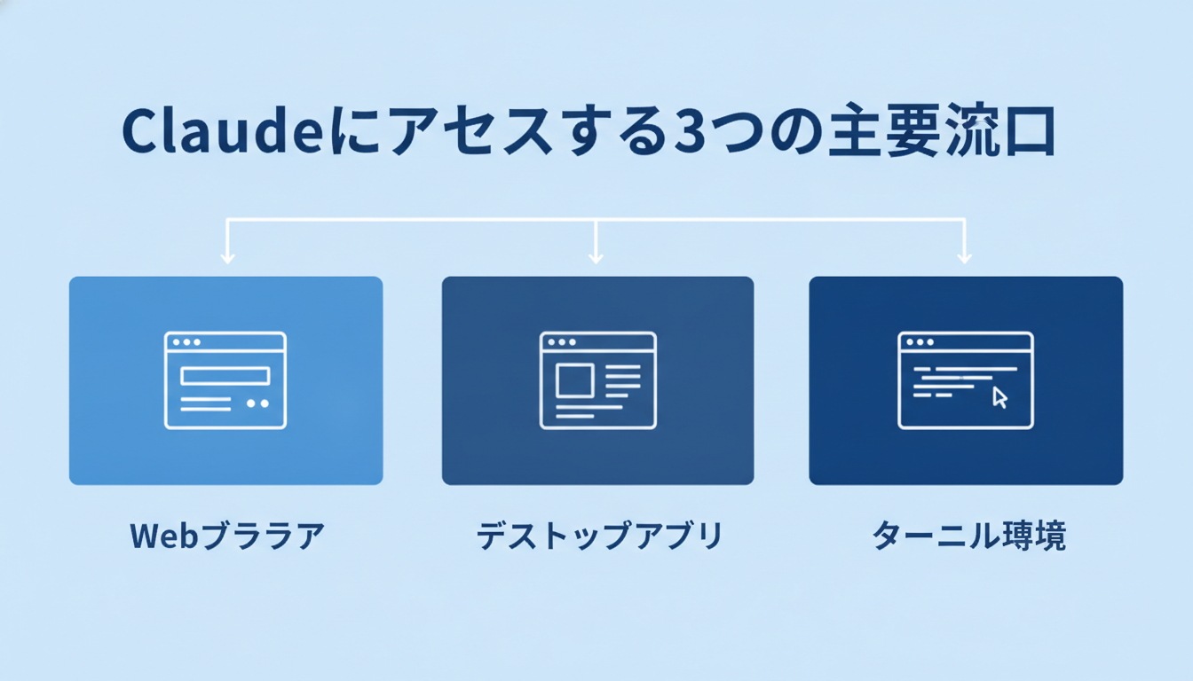 Claudeにアクセスする3つの主要窓口