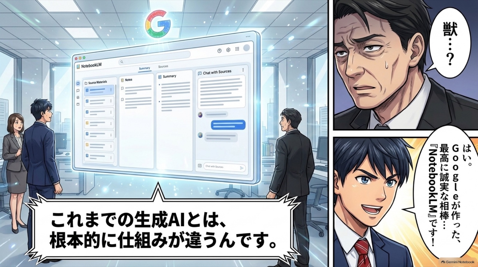 NotebookLMの基本操作 ビジネス漫画 3/13