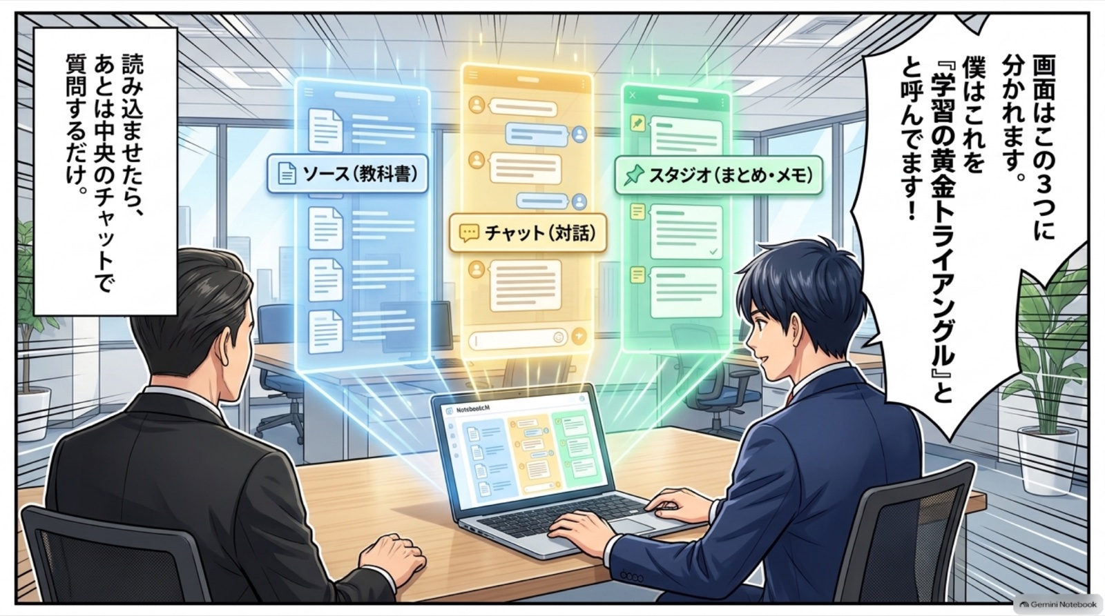 NotebookLMの基本操作 ビジネス漫画 6/13