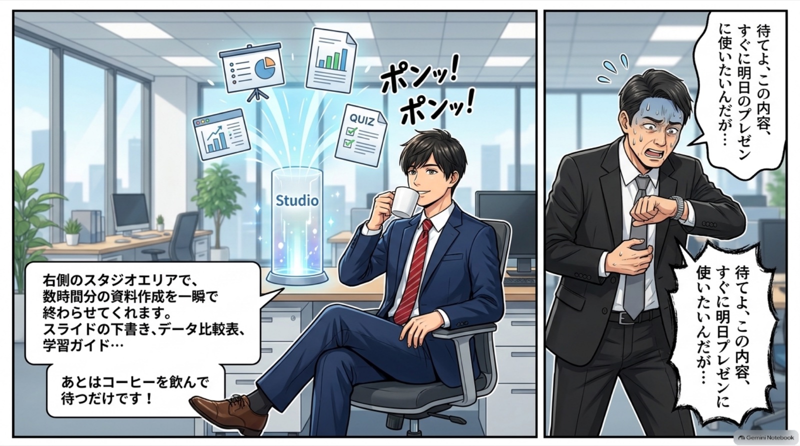 NotebookLMの基本操作 ビジネス漫画 10/13
