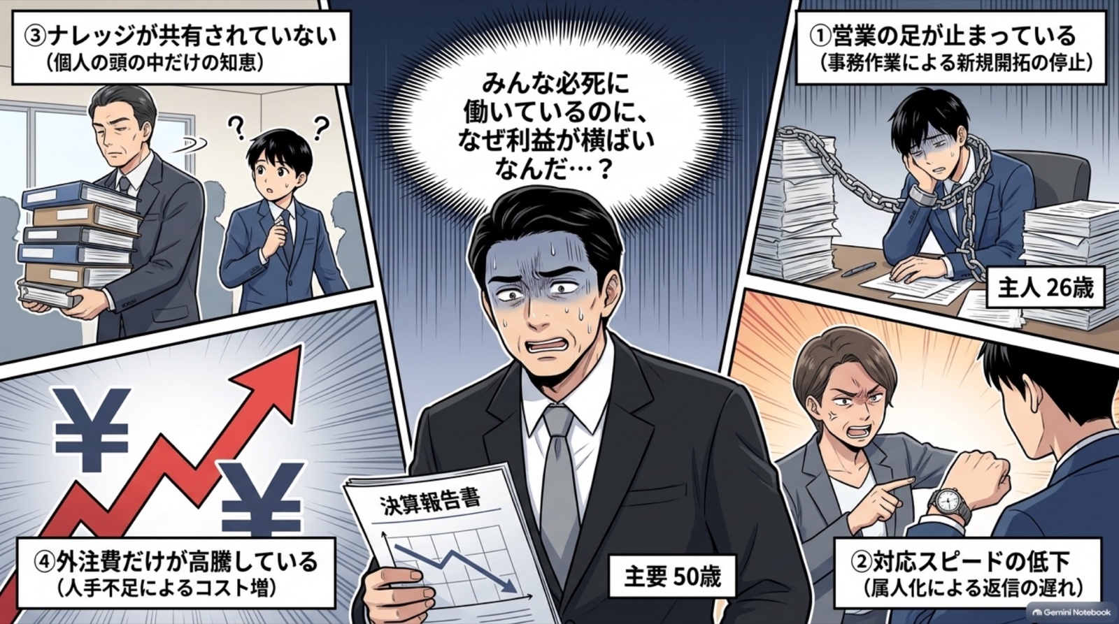 中小企業向けAI業務効率化の提案 ビジネス漫画 3/15