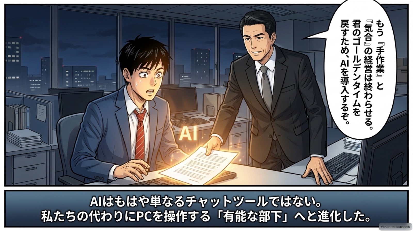 中小企業向けAI業務効率化の提案 ビジネス漫画 4/15