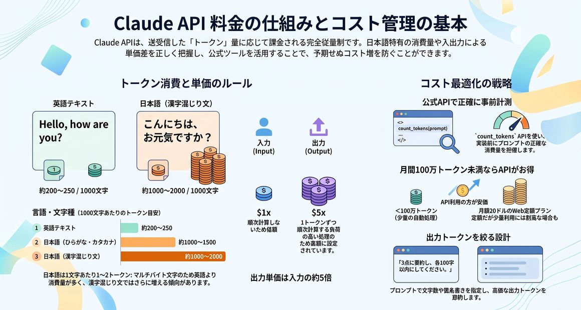 ClaudeのAPIにおけるトークン従量課金の基本
