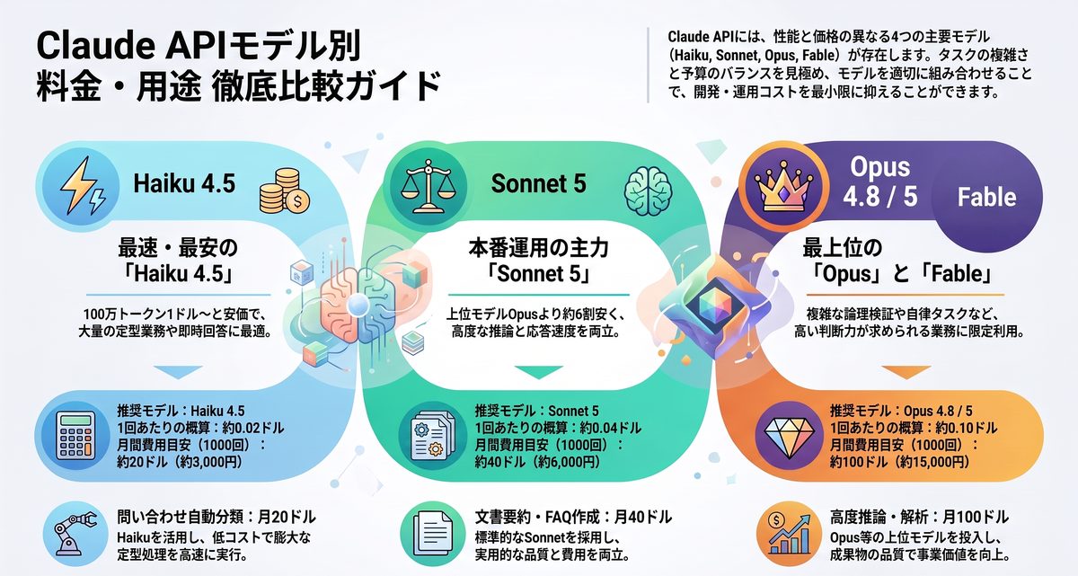 Claude各モデルの公式料金比較と用途別の選び方