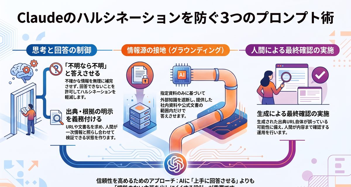Claudeのハルシネーションを防ぐプロンプトの工夫は？