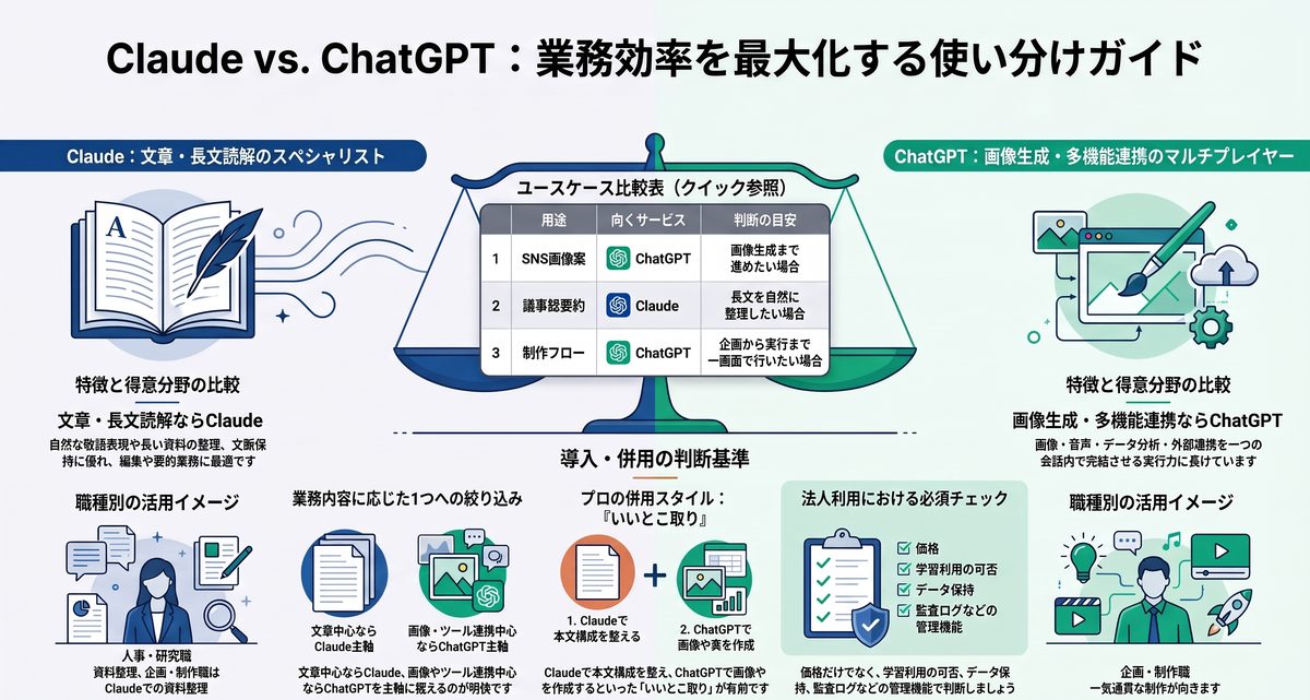 ClaudeとChatGPTはどう使い分ける?
