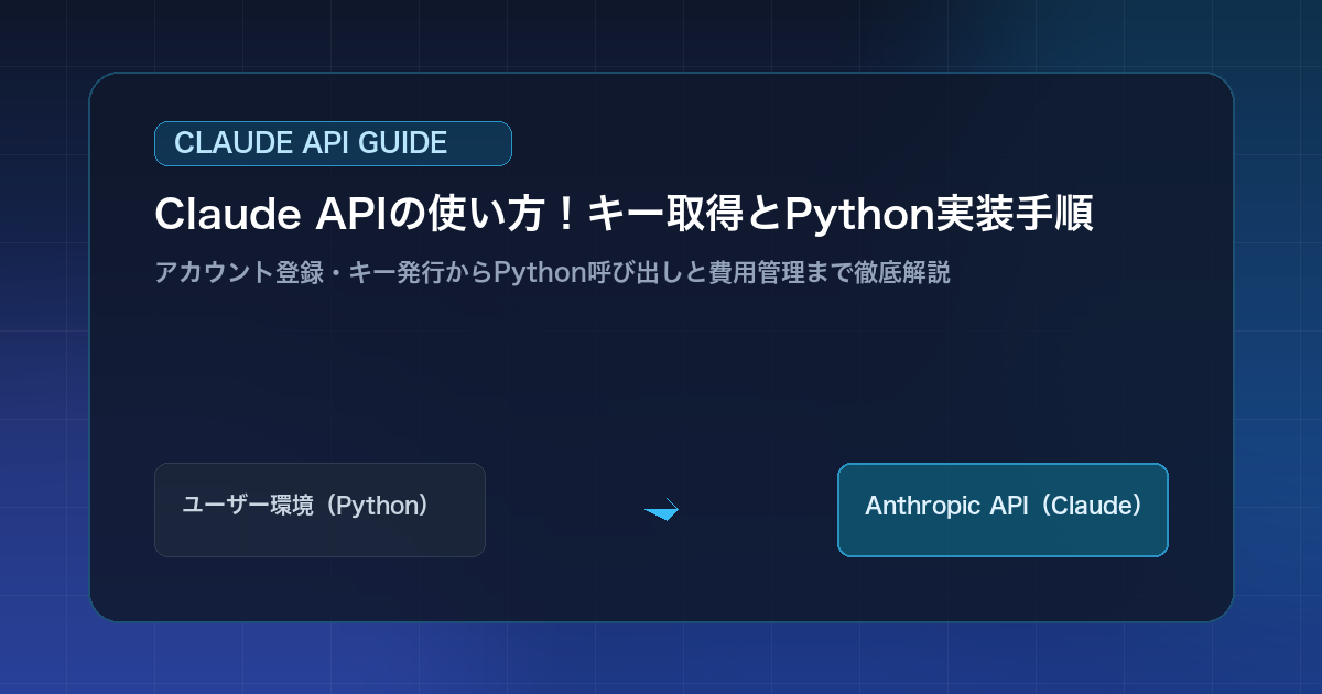 Claude APIの使い方！キー取得とPython実装手順