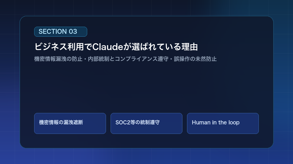 ビジネス利用でClaudeが選ばれている理由