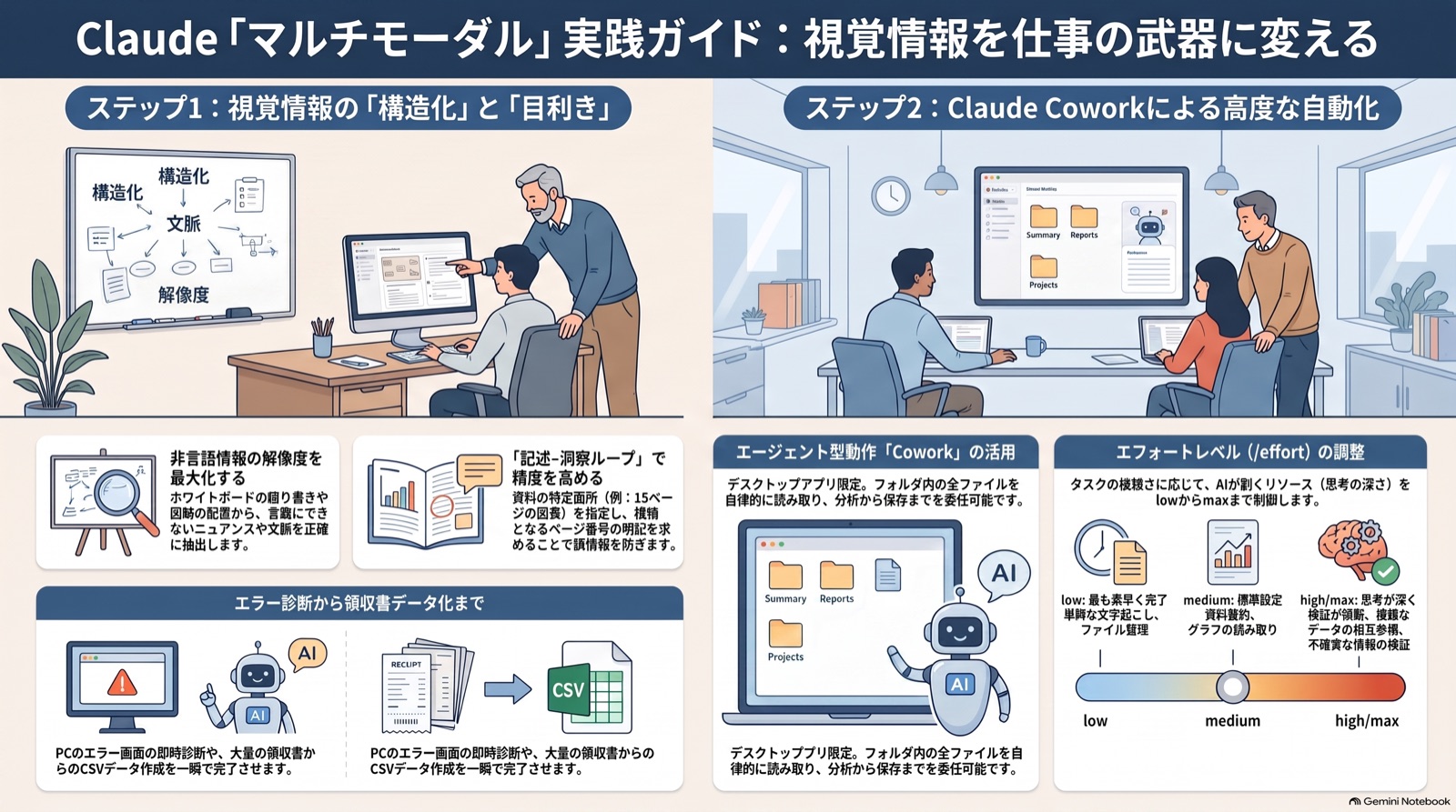 【ビジネス漫画】音声・画像などマルチモーダルを使う のインフォグラフィック（2026-09-02_AM）