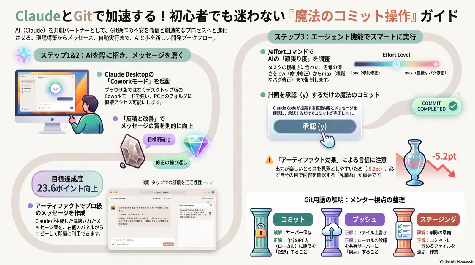 【ビジネス漫画】Gitのコミット操作を手伝ってもらう のインフォグラフィック（2026-09-11_AM）