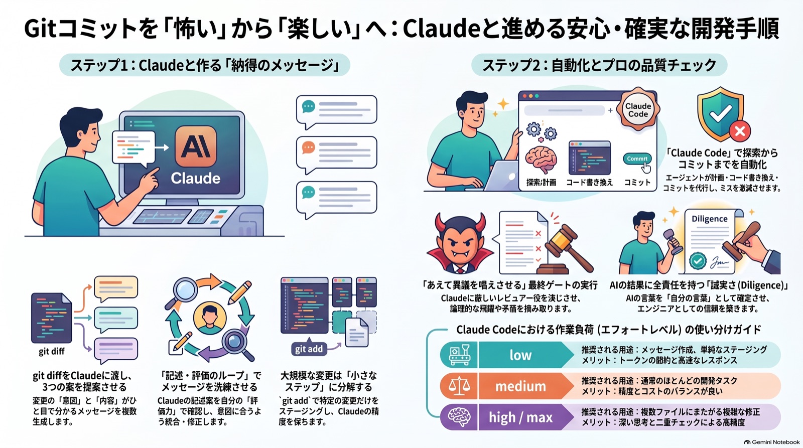 【ビジネス漫画】Gitのコミット操作を手伝ってもらう のインフォグラフィック（2026-09-17_AM）